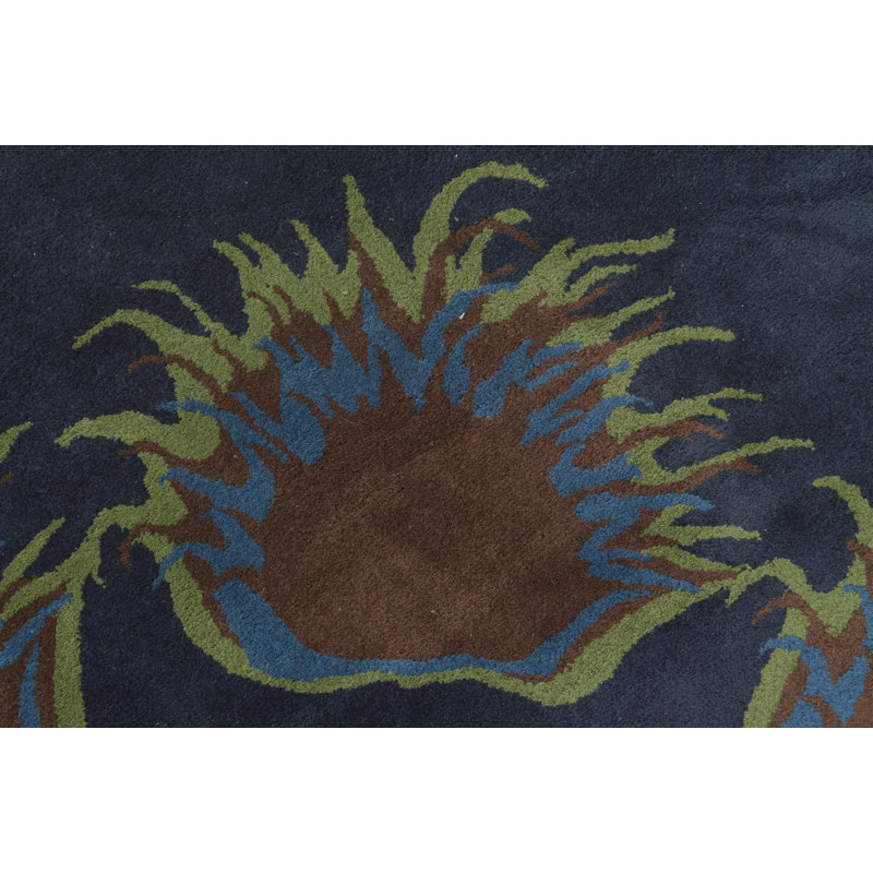 Tapis carré bleu marine Newburn