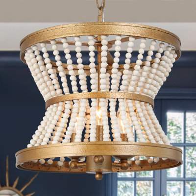 Hatfrneld 3 - Light Drum Chandelier with Beaded Accents