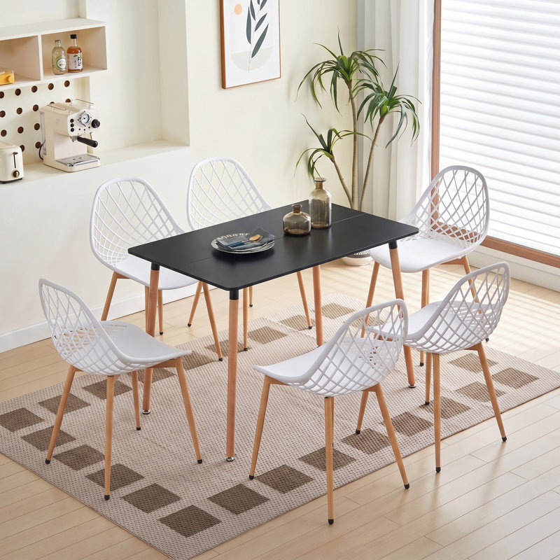 6 - Person Dining Set, Black