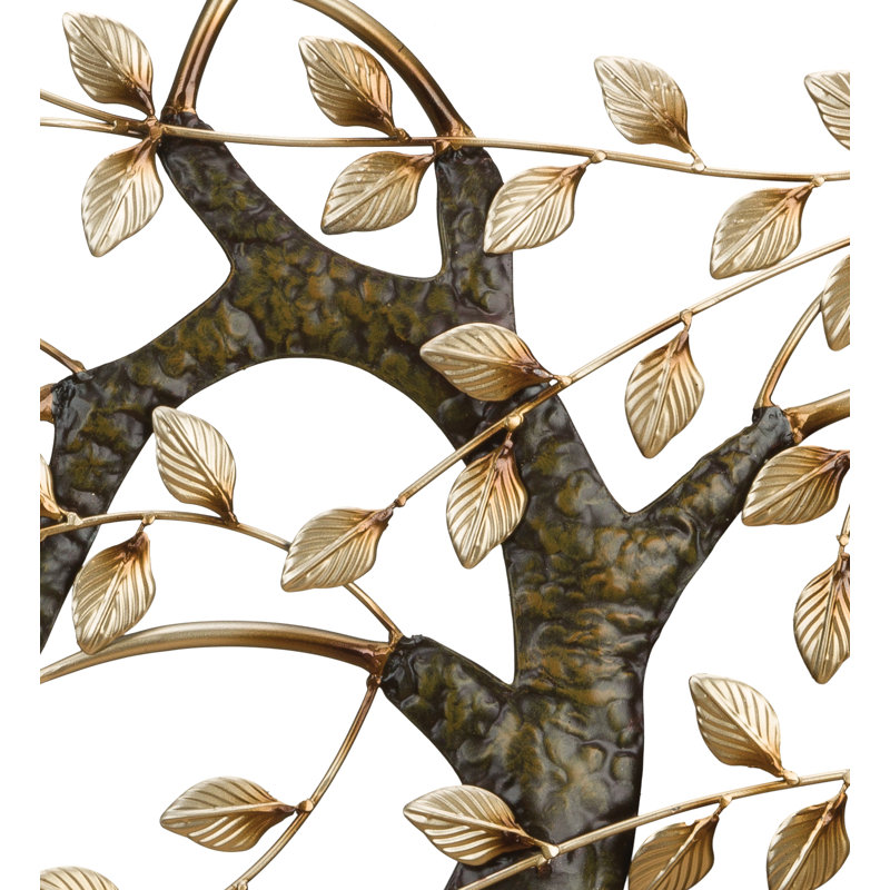 49.5 Inch Wide Tree of Life Metal Outdoor Wall Decor with Multi Color Weather Resistant Finish for Indoor and Outdoor Home Accent