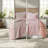 Luxury Blush Bedding Sets, Plush Polyester Comforter With Elegant Embroidered Design, Perfect For Home Décor