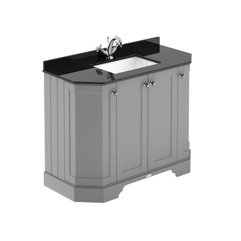 Old London 1000mm Free-standing Single Vanity, Storm Grey, Black