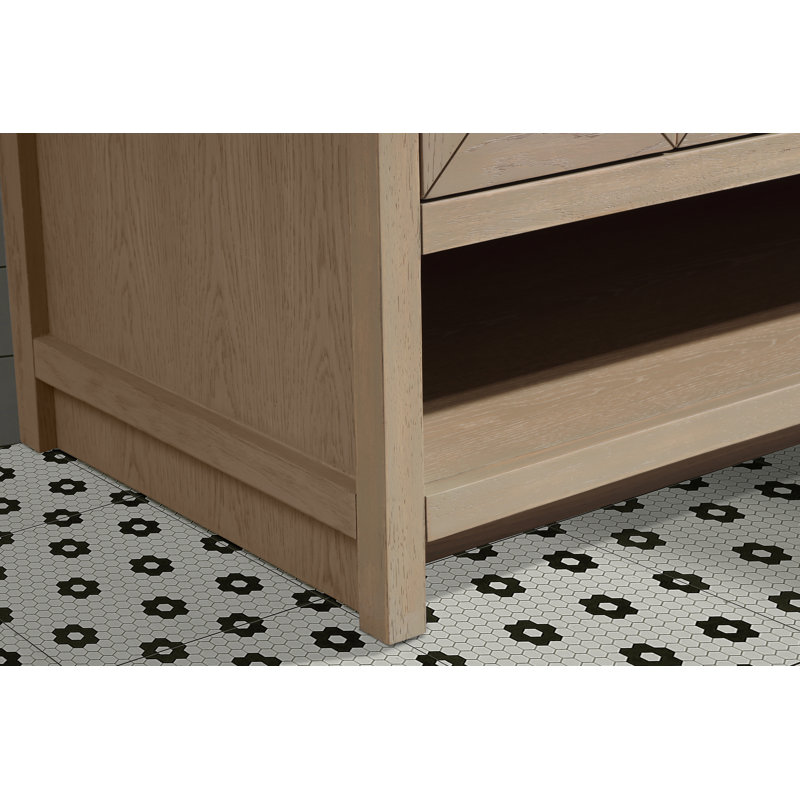 Venice 60" Oak Gray Solid Wood Double Bathroom Vanity