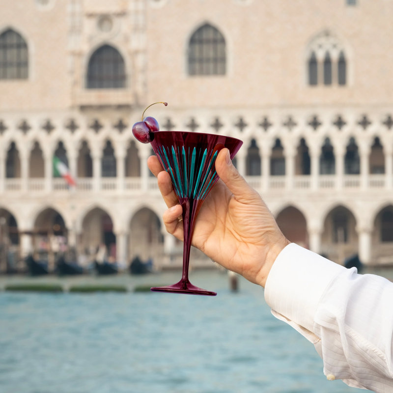 Prism Martini Glasses, Bordeaux