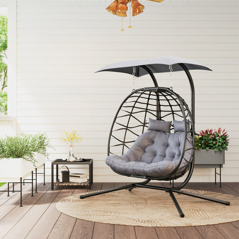 Rattan Swing Chair with Stand