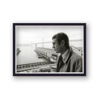 Steve Mcqueen on Set Bullitt Golden Gate Bridhe 1 Piece Single Picture Frame Wall Art