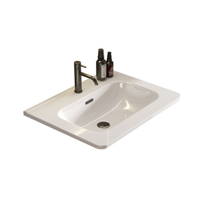 Lavabo de salle de bain intégré en céramique Troy sans armoire