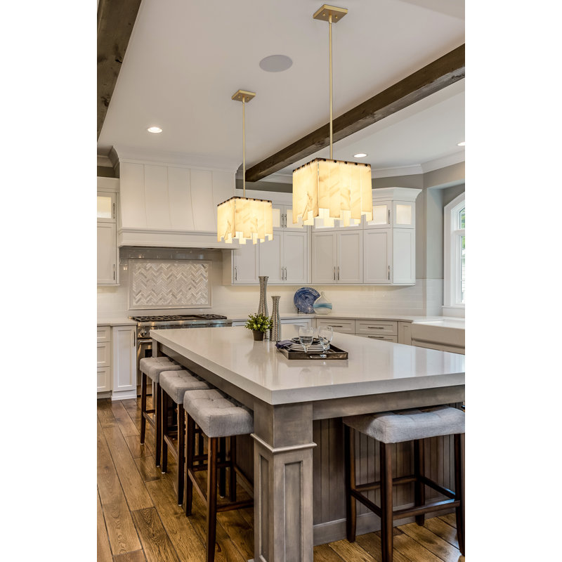 Arrianne 1 - Light Square/Rectangle Pendant, Rubbed Brass