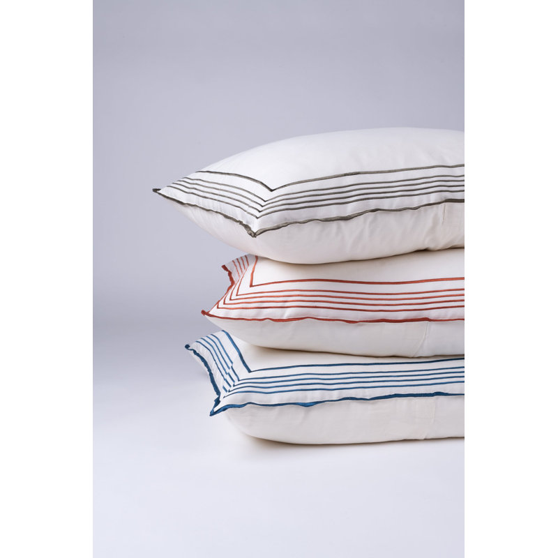 Taie décorative 100% coton Erlea, Euro, Blanc / laurier