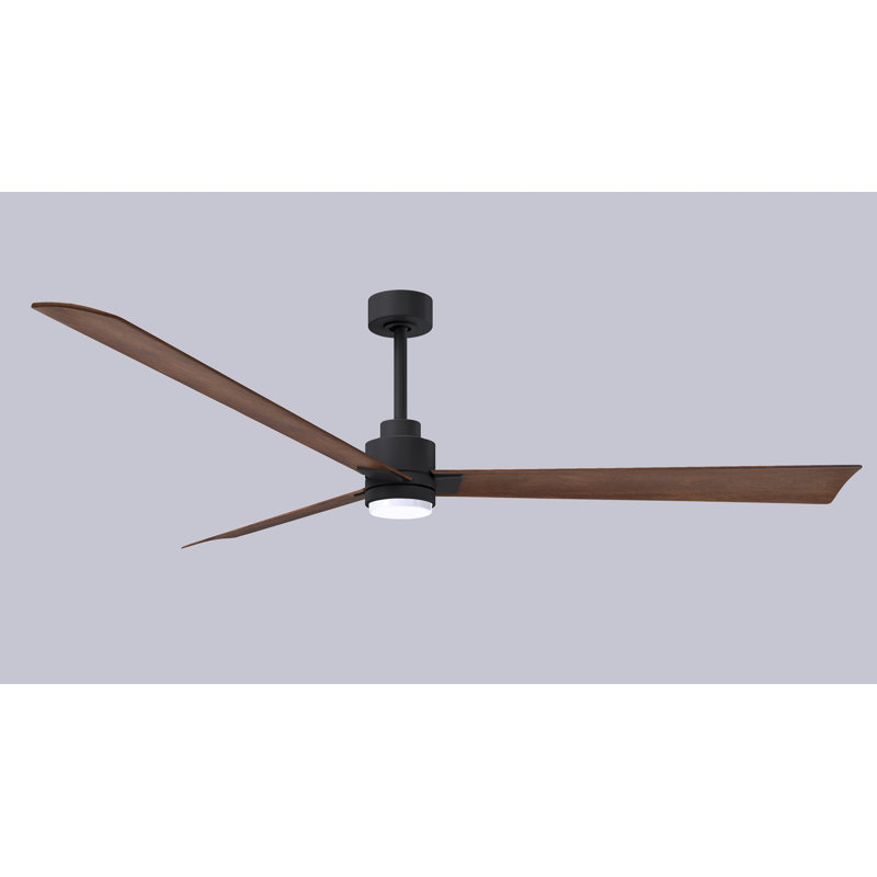 Ventilateur de plafond Alessandra, Noyer, Noir mat, 72"