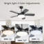 Ventilateur de plafond 42 pouces avec lumière DEL de 22 W, télécommande, pales en panneau de fibres à densité moyenne réversible, moteur à courant continu-1629823862