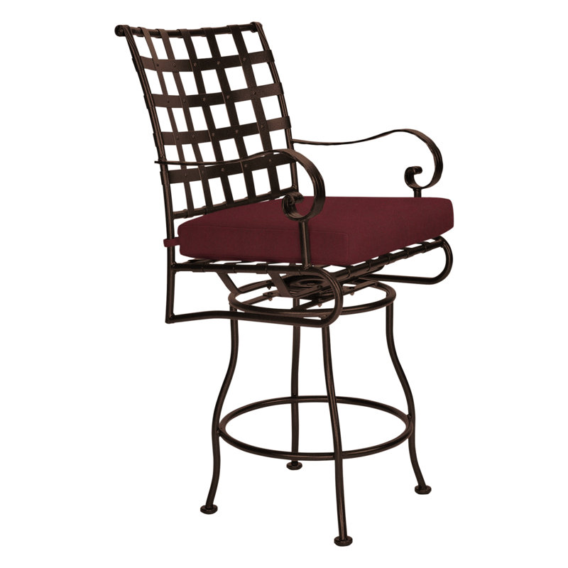 Classico-W Outdoor Swivel Bar Stool, Flagship Stone Sunbrella®, Copper Creek