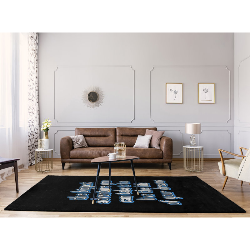 Tapis en polyester de style tableau noir de la plus grande aventure, Rectangle 5 pi x 7 pi
