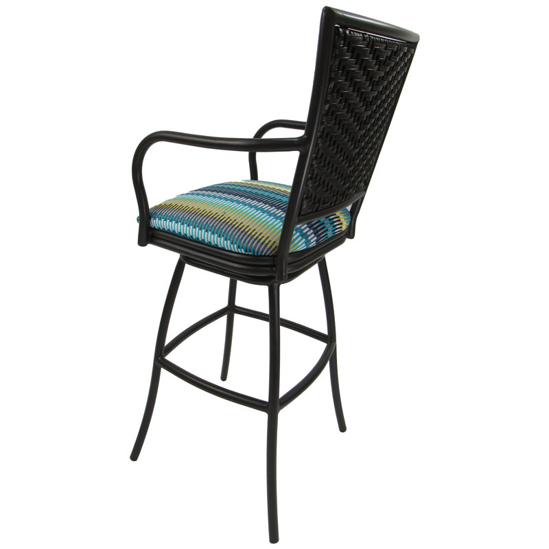 Tabouret de bar 35 po Cutlip, Soleil turquoise, Extra Tall (34" Seat Height), Brun