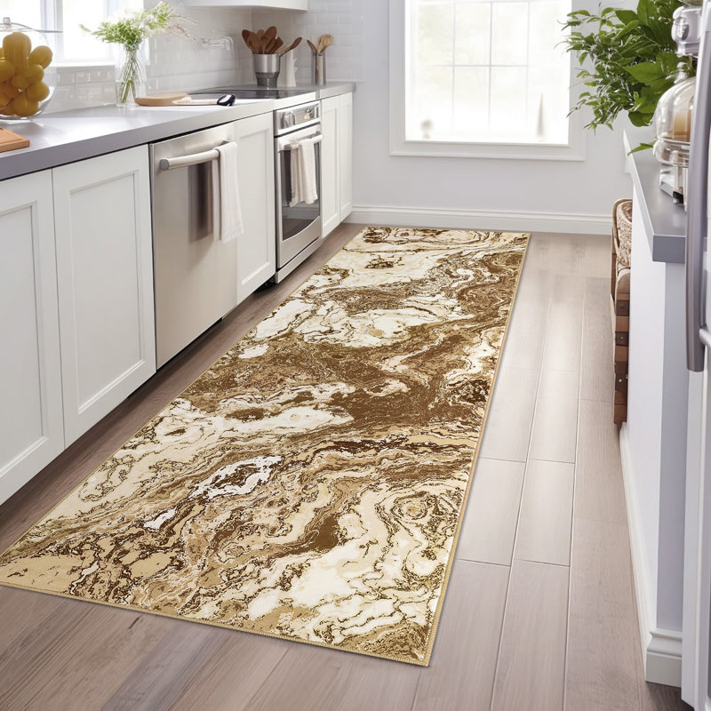 Abstract Machine Washable Rug with Rubber Backing Non-Slip Area Rug for Living Room Bedroom Dining Room Office