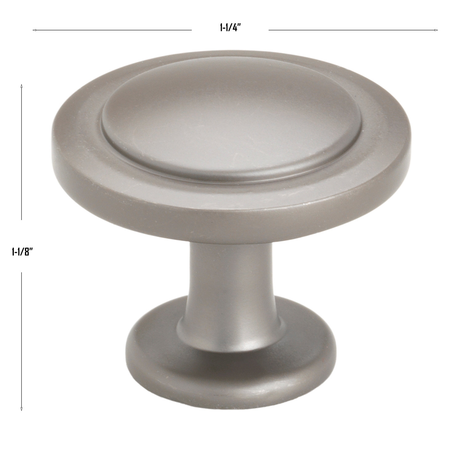 1 1/4" Diameter Mushroom Knob Multipack, Graphite