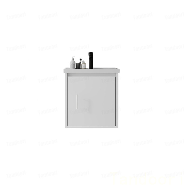 Meuble-lavabo flottant avec lavabo, porte à fermeture en douceur, lavabo en céramique, contreplaqué, White
