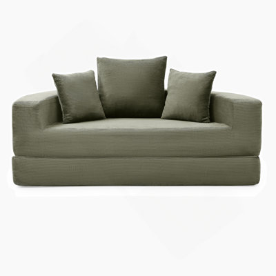 Boneless Convertible Sofa Couch Bed,Multi-Functional,Circular Bed,Adjustable Futon Sofa ,No Assembly Compressed Corduroy Floor Lounge Sofa For Apartment Office Bedroom Living Room