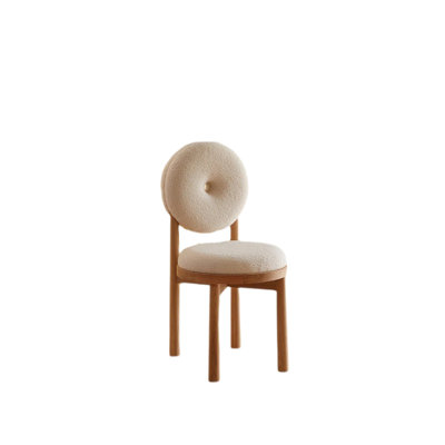 Chair Filled With High-density Foam, With A Backrest That Conforms To The Natural Curves Of The Seated Posture, And Sturdy Ash Wood Legs For Stable Support.