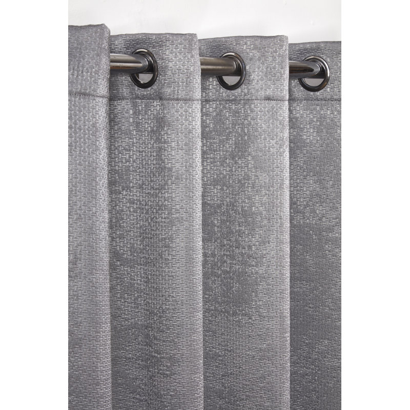 Ambiance Blackout Curtain Pair, 168 W x 183 D cm, Charcoal