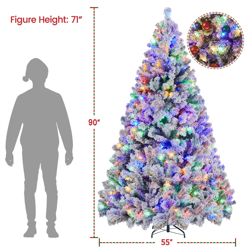 Arbre de Noël artificiel en épinette Jaleana, 7.5', Vert