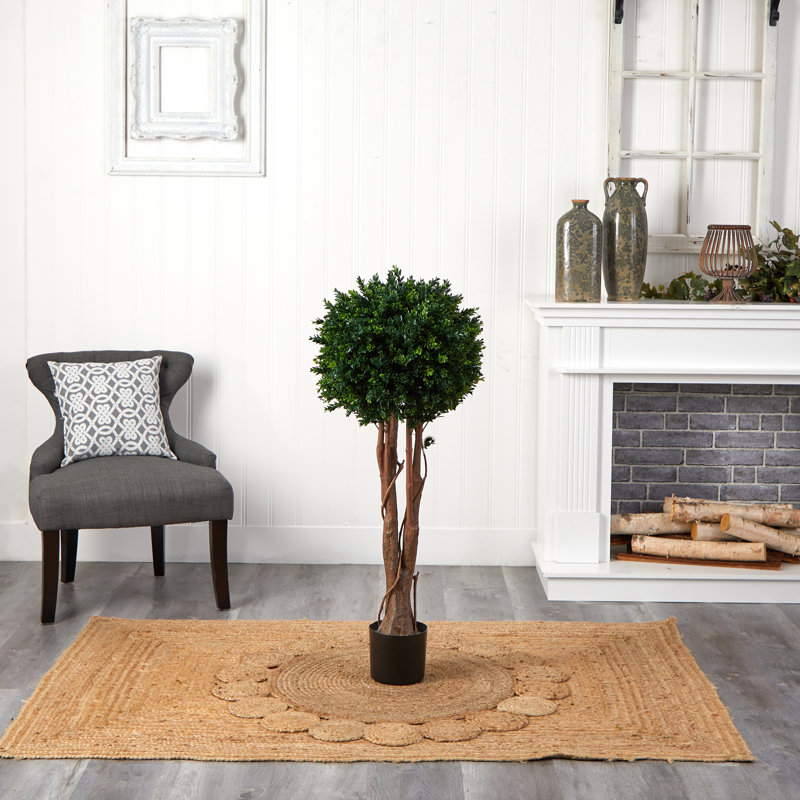 46in. Boxwood Artificial Topiary Tree UV Resistant (Indoor/Outdoor)