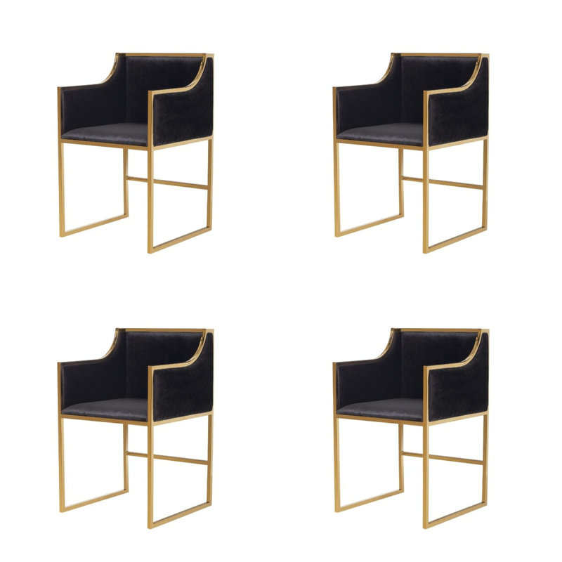 Chaise avec accoudoirs, Noir