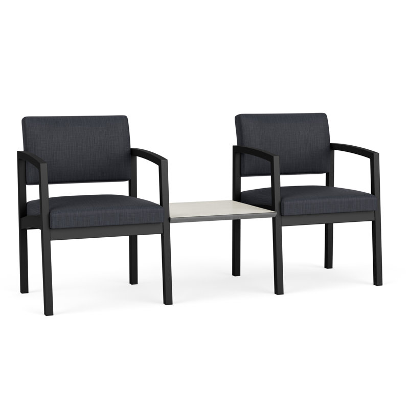 Structure en tandem 2 places avec table centrale Lenox, Noir, Sergé blanc, Chaudron Plot Line