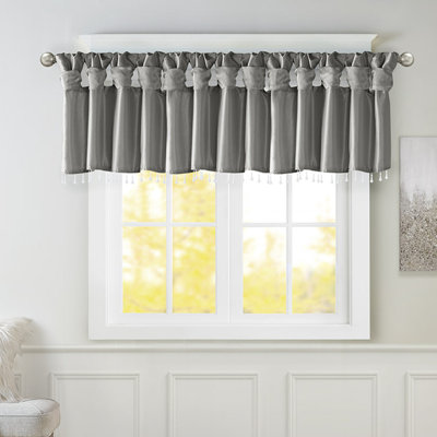 Karlita Lightweight Faux Silk Single Valance with Beads