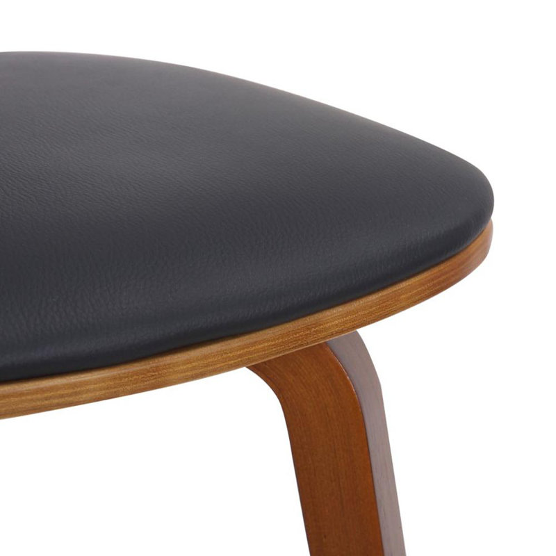 Uselton 18.25'' H Faux Leather Upholstered Side Chair, Black, Walnut, 1