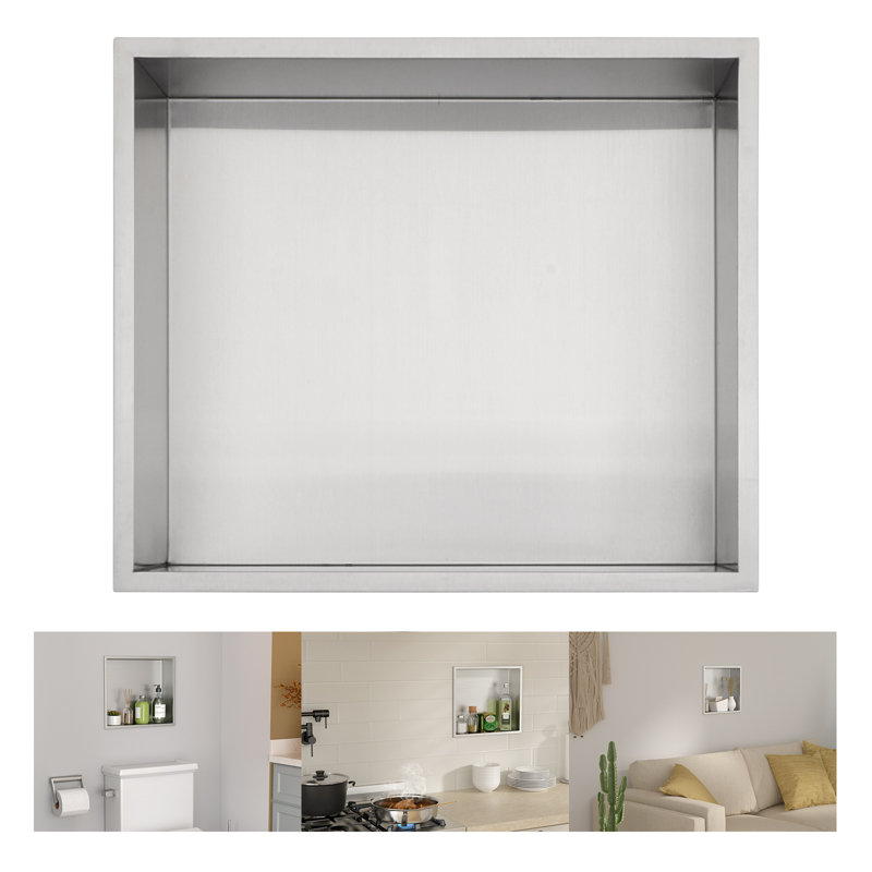 Niche de douche l 14 po x H 12 po Niche encastré prêt à carreler pour salle de bain Niche encastré, Or