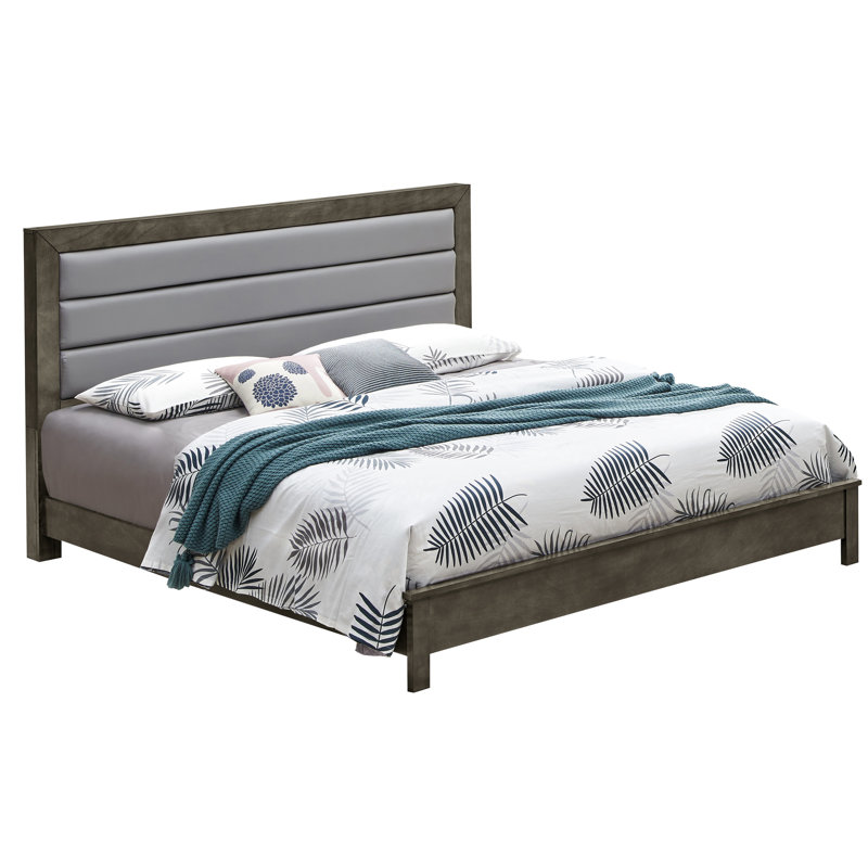 Lit simple gris élégant, offrant un environnement de sommeil confortable, gris polyvalent pour un sommeil réparateur