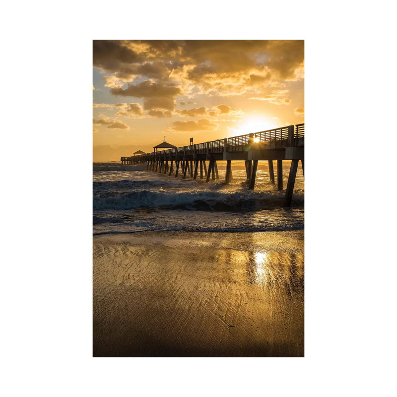 «Juno Beach, Palm Beach County, Florida, Sunrise and High Surf» par Jolly Sienda - photographie sur toile tendue