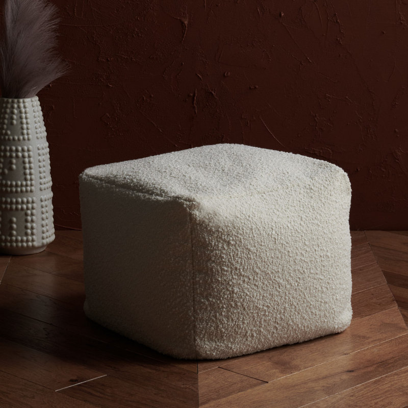 Pouf Inaki, Bouclé ivoire