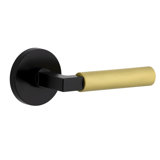 Circolo Satin Black Rosette with Satin Brass Contempo Smooth Lever