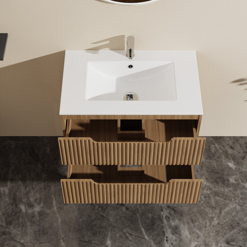 Base de meuble-lavabo mural 30 po avec tiroirs à fermeture en douceur Osage (lavabo non inclus)
