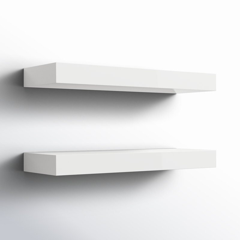 Jeremiah 2 Piece Picture Ledge Wall Shelf, 2.3" H x 24" W x 8" D, White