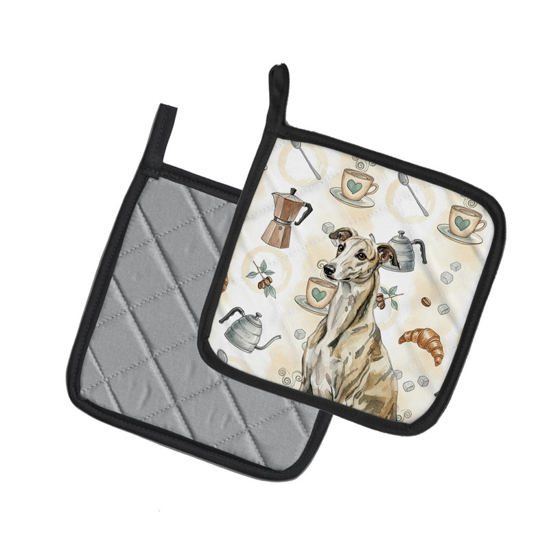 Paire de porte-casseroles Brindle Whippet