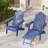 set of 2 HIPS Folding Adirondack Chair Adjustable Chair with Ottoman Fire Pit Patio Chair for Outdoor-112276578