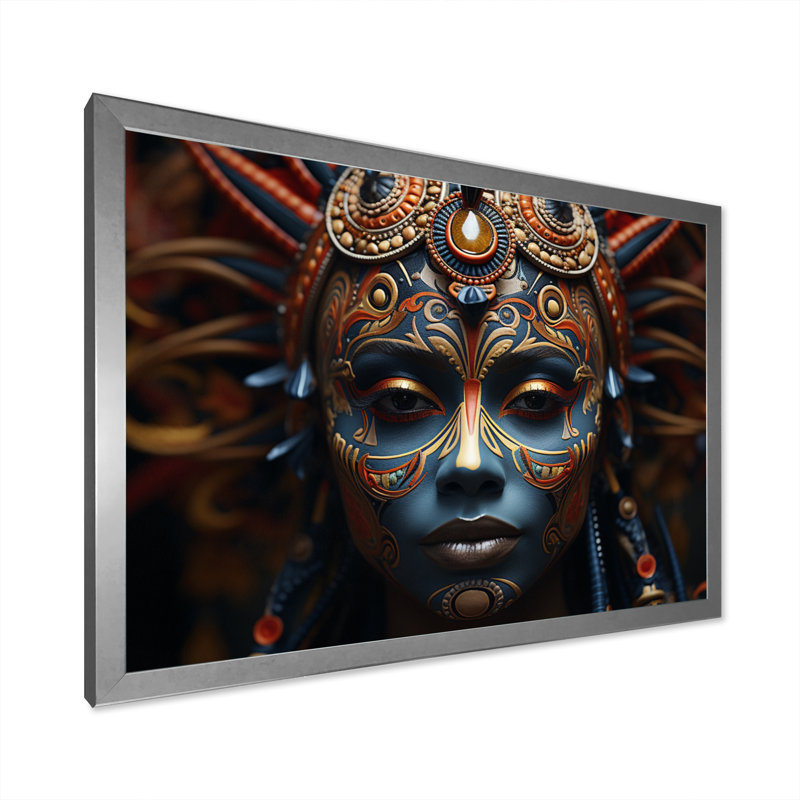 «Woman African Spirit Portrait I», reproduction sur toile, H 12 po x l 20 po x P 1 po, Cadre photo argenté