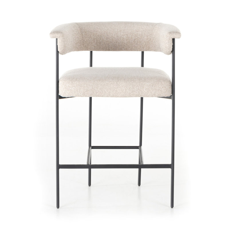 Grayson Counter and Bar Stool, Light Camel Polyester, Solid, Counter Stool (26.5" Seat Height)