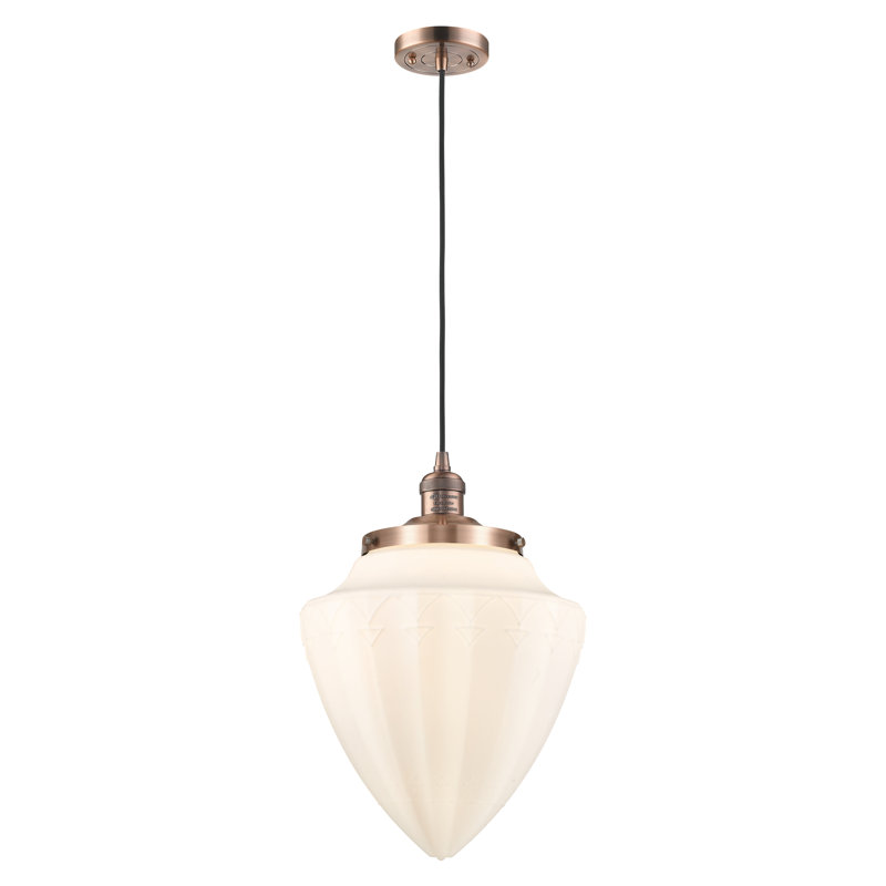 Luminaire suspendu simple à 1 lumière, Cuivre antique