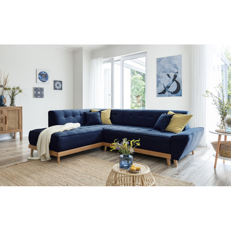 Dazzling Daisy Corner Sofa Bed, Navy, Left Hand Facing