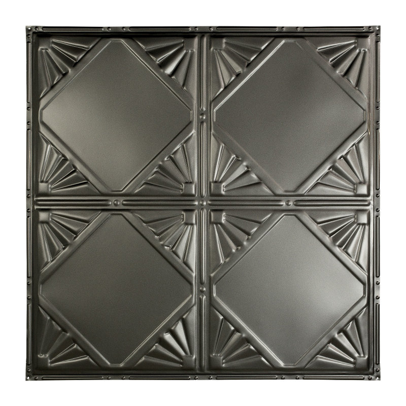 Carreau de plafond clouté Great Lakes Tin Erie 2 pi x 2 pi (paquet de 5), Argento