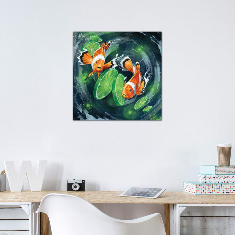 Lost in Limes - impression d'art graphique, H 12 po x l 12 po x P 1,5 po, Toile tendue, Pas de tapis