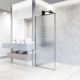 Meridian 34" W x 74" H Fixed Framed Shower Screen with 3/8" Glass