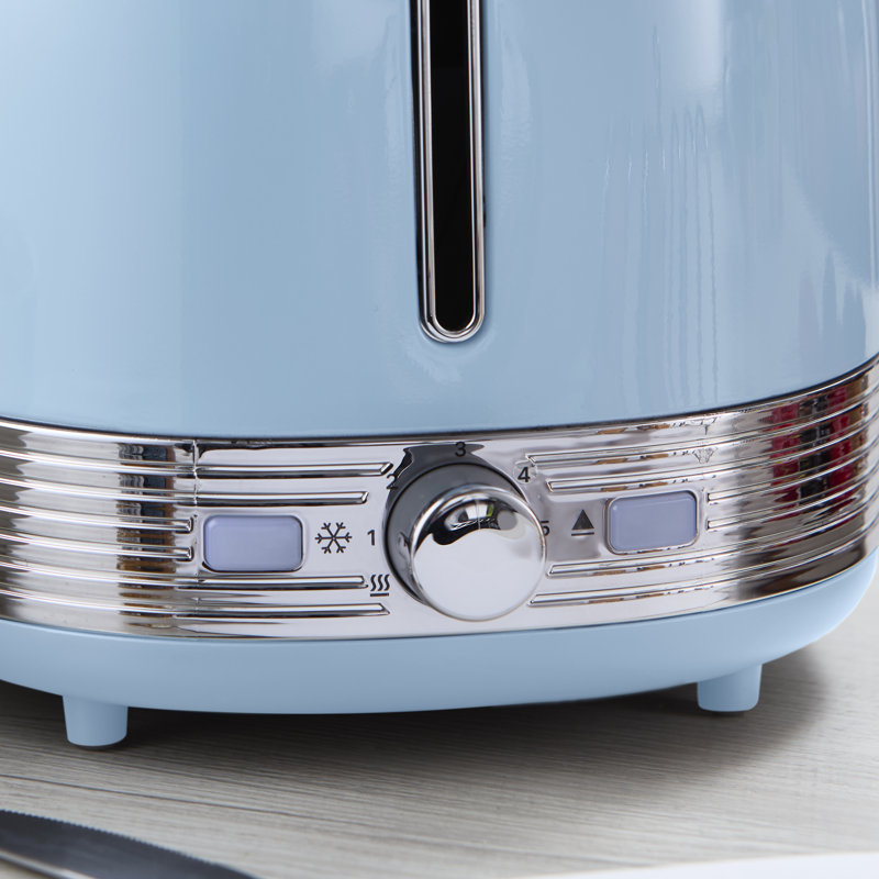 Swan  Retro 2 Slice Toaster with 6 Browning Levels for Toast, Bagels, Breakfast Muffins Defrost/Reheat/Cancel, Hidden Cord Storage, Non-Slip Feet, 930W