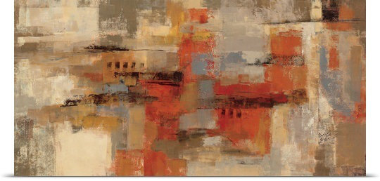 "City Wall" par Silvia Vassileva, reproduction d'art sur toile, 24" H x 48" L x 1,5" D, Toile
