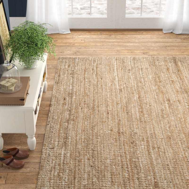 Alda Handmade Handwoven Jute/Sisal Natural/Ivory Rug, Rectangle 4' x 6'