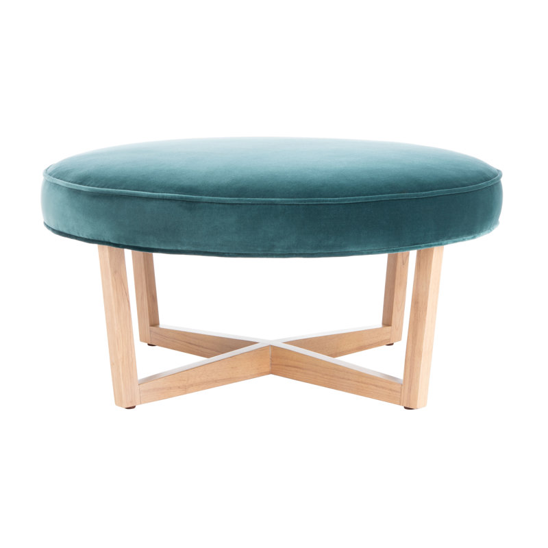 Velvet Ottoman, Dark Teal